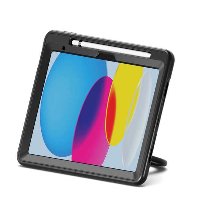 Cygnett GripStand Apple iPad (11.0") 11th Gen (A16)/iPad 10th Gen (10.9") Case -Black(CY5201CPGRP), 360° Rotating Stand,Pen Holder,2 Years Warranty - Image 1
