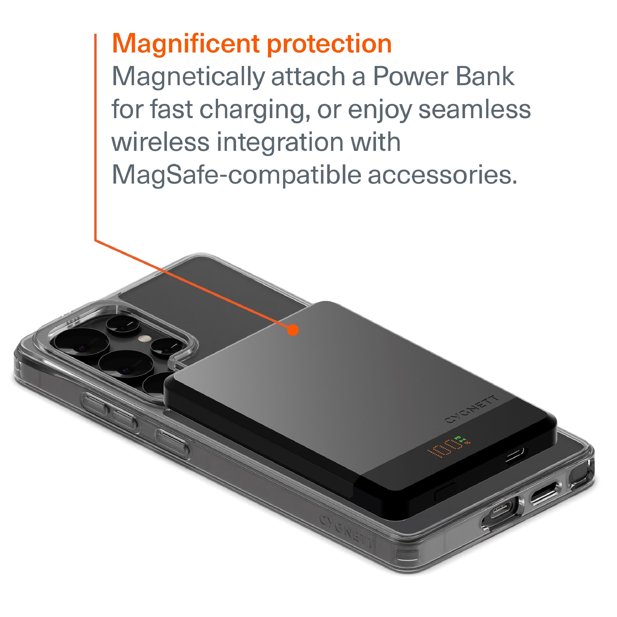 Cygnett AeroMag Samsung Galaxy S25 Ultra 5G (6.9") Clear Magnetic Case- (CY5288CPAEG),Anti-Yellowing,UV Resistance,Shock Absorbent,2 Years Warrant - Image 3