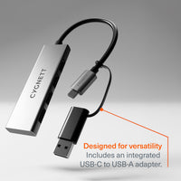 Cygnett Unite 4-in-1 USB-C to USB-A Hub- White(CY5388CYHUB),4x USB-A,10GBps Transfer,Aluminium outershell,USB-C to USB-A Adapter,2Years Warranty - Image 3