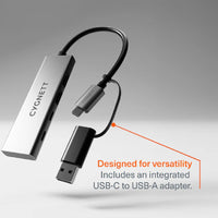 Cygnett Unite 4-in-1 USB-C to USB-C & USB-A Hub - White (CY5389CYHUB),2x USB-C, 2x USB-A, 10Gbps Transfer, USB-C to USB-A Adapter, 2 Years Warranty - Image 4