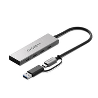 Cygnett Unite 4-in-1 USB-C to USB-C Hub- White(CY5390CYHUB)4x USB-C Ports,10Gbps Transfer,Aluminium Outer Shell,15cm cable, 2-Year Warranty - Image 1