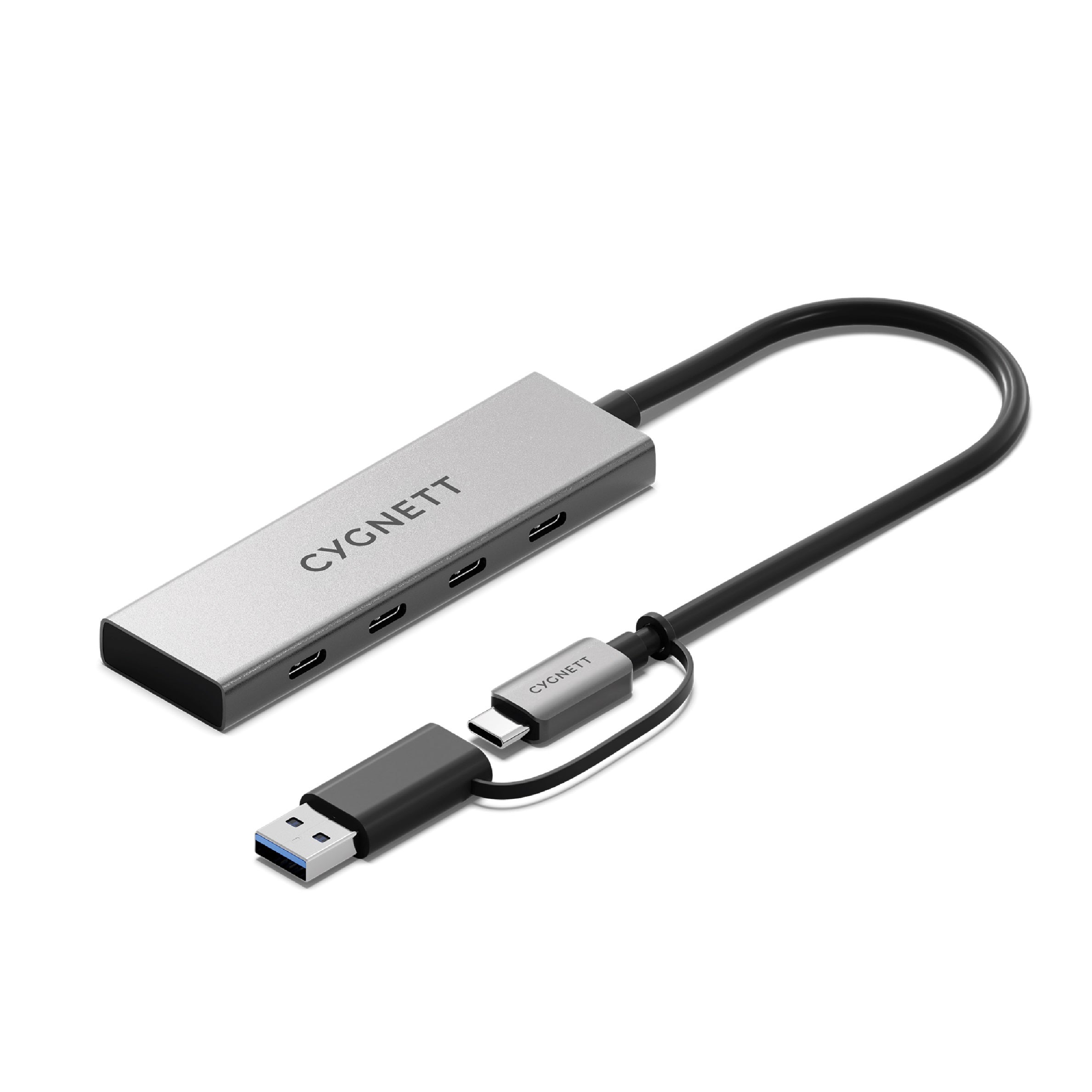 Cygnett Unite 4-in-1 USB-C to USB-C Hub- White(CY5390CYHUB)4x USB-C Ports,10Gbps Transfer,Aluminium Outer Shell,15cm cable, 2-Year Warranty - Image 5