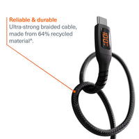 Cygnett Unite Intelli USB-C to USB-C Cable with LED Display (1M) - Black (CY5507PCCCC), 100W, 480Mbps Transfer, Fast Charge, 2 Years Warranty - Image 3