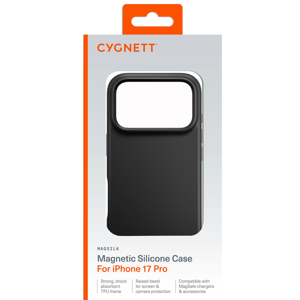 Cygnett MagSilk Apple iPhone 17 Pro (6.3") Magnetic Silicone Case - Black (CY5558CPMAS), TPU Frame, Anti-Yellowing, UV Resistance, 2 Years Warranty - Image 4