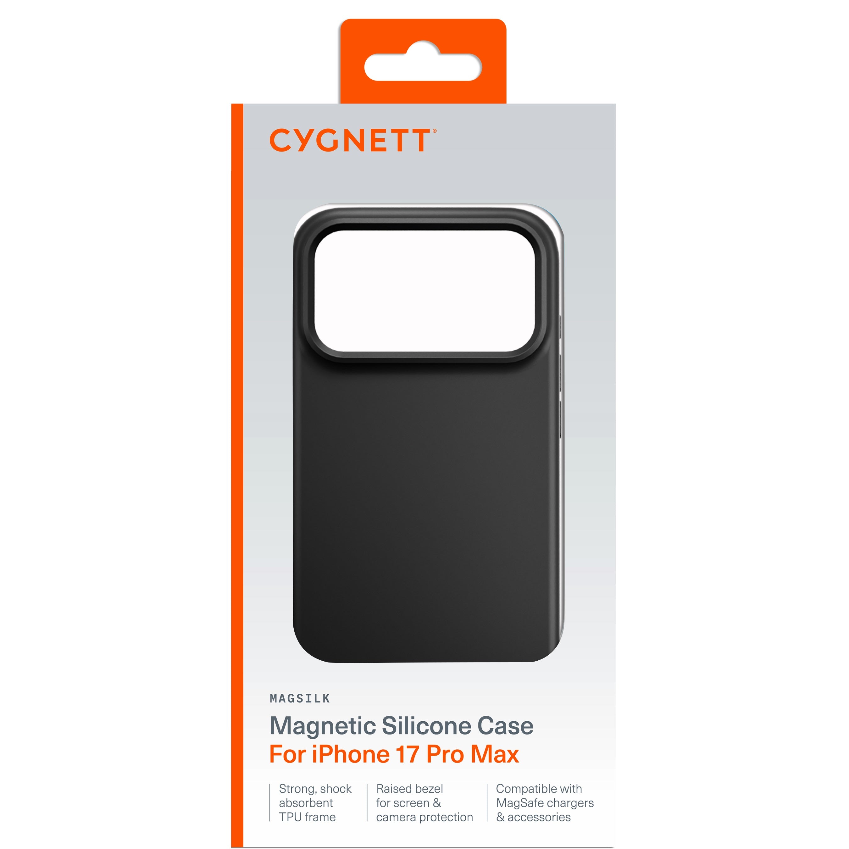 Cygnett MagSilk Apple iPhone 17 Pro Max  (6.9") Magnetic Silicone Case - Black (CY5559CPMAS), TPU Frame, Anti-Yellowing,UV Resistance,2 Years Warranty - Image 4