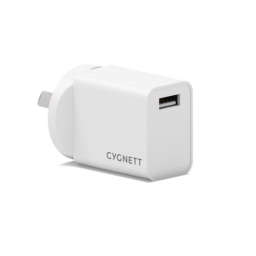Cygnett PowerPlus 12W USB-A Wall Charger - White(CY5594PDWCH), Lightweight & Compact Design, Perfect for Travel, 2 Years Warranty - Image 1