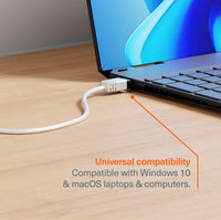 Cygnett Unite CAT6 RJ45 Gigabit Ethernet Cable 2m – White (CY5649PCAT6), 10Gbps, Protective PVC Layer, Universal Compatibility, 2 Years Warranty - Image 4