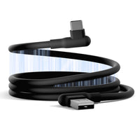 LS Cygnett DriveSync Right Angled Magnetic Silicone USB-C to USB-A Cable (0.7M) - (CY5665CCACB), 3A/60W, 480Mbps, Drive & Sync, 2 Years Warranty - Image 1