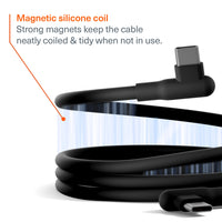 Cygnett DriveSync Right Angled Magnetic Silicone USB-C to USB-C Cable (0.7M) - (CY5666CCACB), 3A/60W, 480Mbps, Drive & Sync, 2 Years Warranty - Image 3