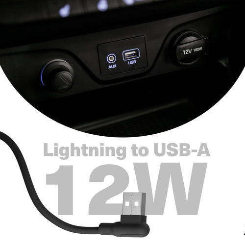 Cygnett DriveSync Right Angled Silicone Lightning to USB-A Cable (0.7M) - (CY5667CCACB), 2.4A/12W, 480Mbps, Drive & Sync, 2 Years Warranty - Image 2