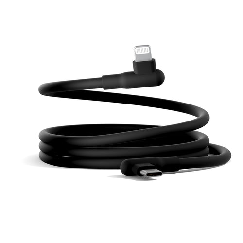 Cygnett DriveSync Right Angled Silicone Lightning to USB-C Cable (0.7M) - (CY5668CCACB), 3A/30W, 480Mbps, Drive & Sync, 2 Years Warranty - Image 1