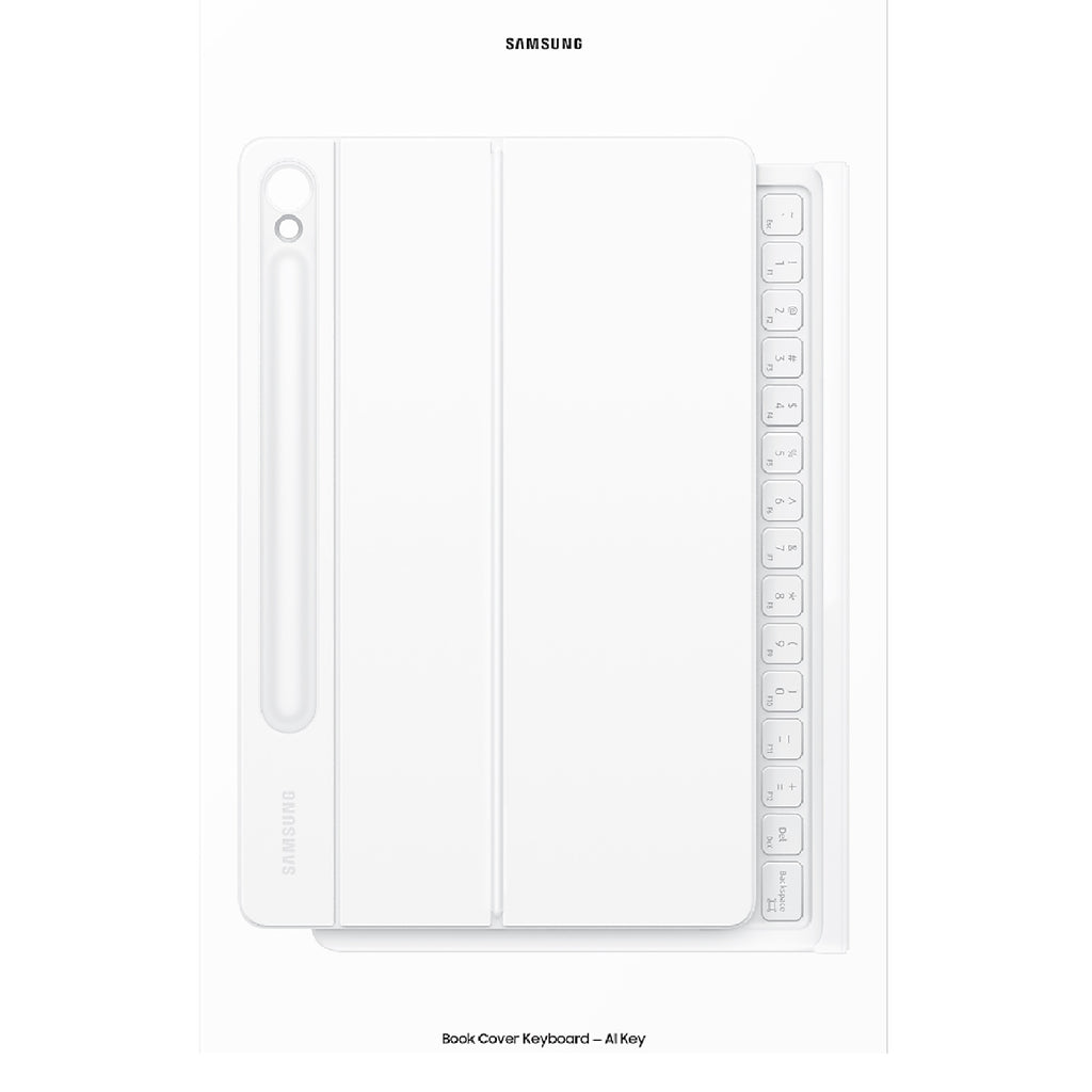 Samsung Galaxy Tab S10 FE / Tab S9 / S9 FE Book Cover Keyboard White - Magnetic(EF-DX725UWEGWW), Effortless Comes In 150°, AI Key, 6 Months  Warranty - Image 4