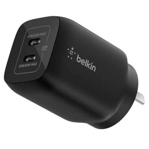 Belkin Gaming Dual USB-C 65W (45W + 20W) Wall Charger  For Nintendo Switch 2 - Black (ENA007auBK), Compact, Travel-Friendly, 2 Years Warranty - Image 4