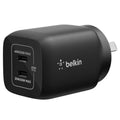 Belkin Dual USB-C 65W (45W + 20W) Wall Charger - Black (ENA007auBK), Compact, Travel-Friendly, Ideal for Nintendo Switch 2,$2500 CEW, 2 Years Warranty - Image 1