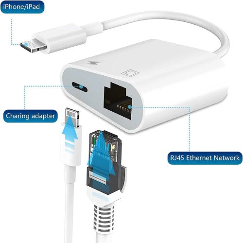 USP Lightning to Ethernet + Power Adapter for iPhone/ iPad, RJ45 LAN + Charging, Fast stable internet, Plug & Play, iOS, 5 Year Warranty - Image 5