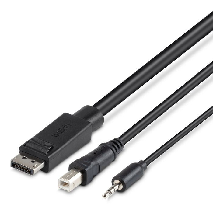 Belkin Cybersecurity and Secure KVM TAA DisplayPort + USB A/B + Audio Combo Cable - 6FT, 4K@60hz, SKVM, High Retention Connectors, 3-Year Warranty - Image 3