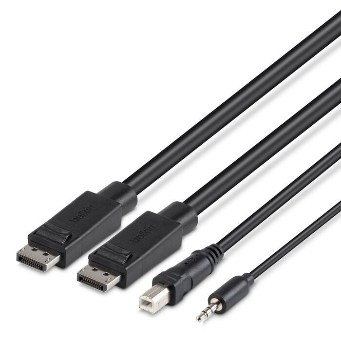 Belkin Cybersecurity and Secure KVM TAA DUAL DP/USB/AUD SKVM CBL,DP M/M; USB A/B, (1.8M) - Black(F1D9020b06t),TAA Compliant, 4K@60hz, 2 Years Warranty - Image 2