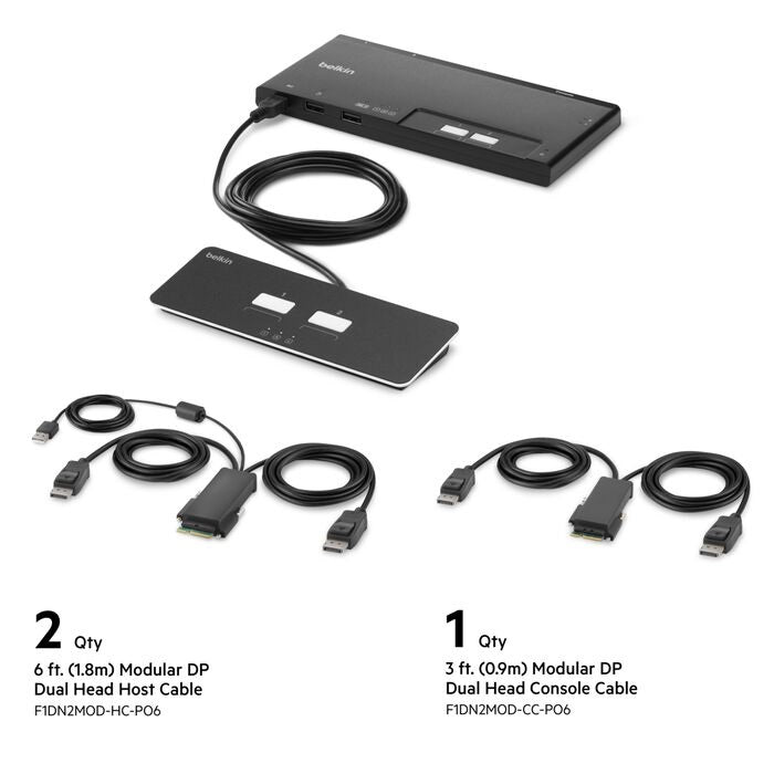 Belkin Cybersecurity and Secure KVM 2-Port Dual Head DP Modular Secure KVM Switch PP4.0 W/ Remote - Black(F1DN202MOD-PP-4),12VDC 2.5A,2 Years Warranty - Image 4