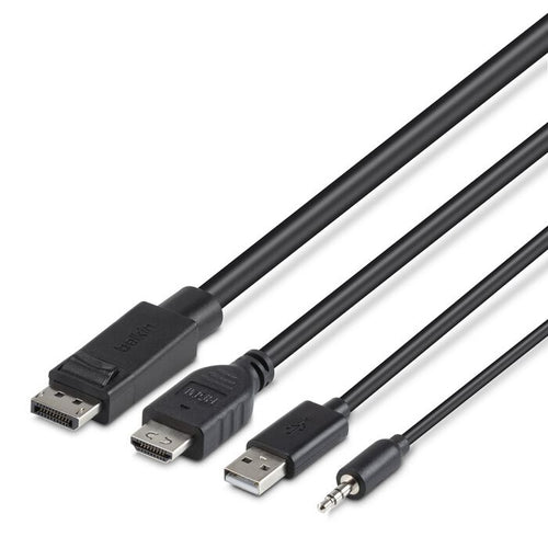 BELKIN Cybersecurity and Secure KVM TAA DUAL (1) HDMI-HDMI (1) DP-DP with USB and Audio Combo  6 ft (1.8M) - Black (F1DN2CC-HHPP6t), 3 Years Warranty - Image 2