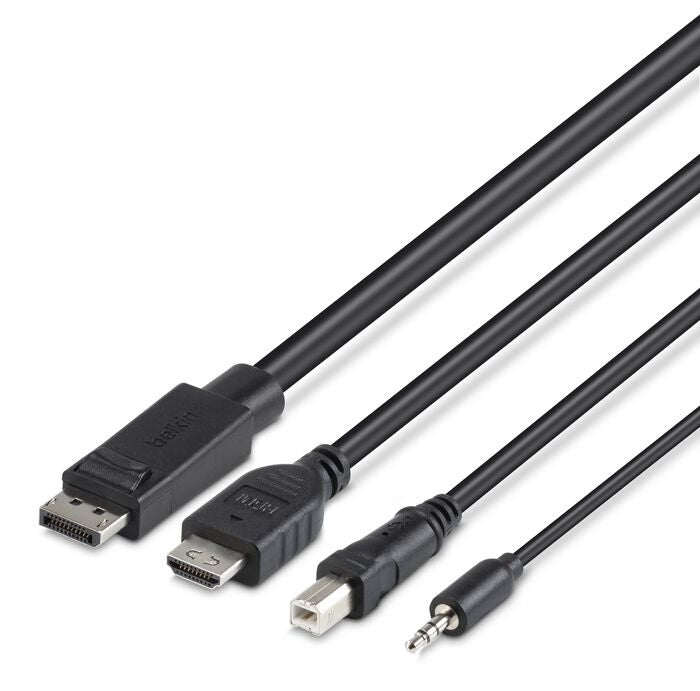 BELKIN Cybersecurity and Secure KVM TAA DUAL (1) HDMI-HDMI (1) DP-DP with USB and Audio Combo  6 ft (1.8M) - Black (F1DN2CC-HHPP6t), 3 Years Warranty - Image 3