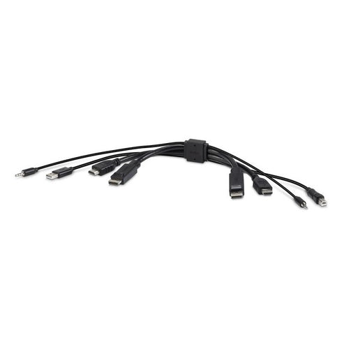 BELKIN Cybersecurity and Secure KVM TAA DUAL (1) HDMI-HDMI (1) DP-DP with USB and Audio Combo  6 ft (1.8M) - Black (F1DN2CC-HHPP6t), 3 Years Warranty - Image 1