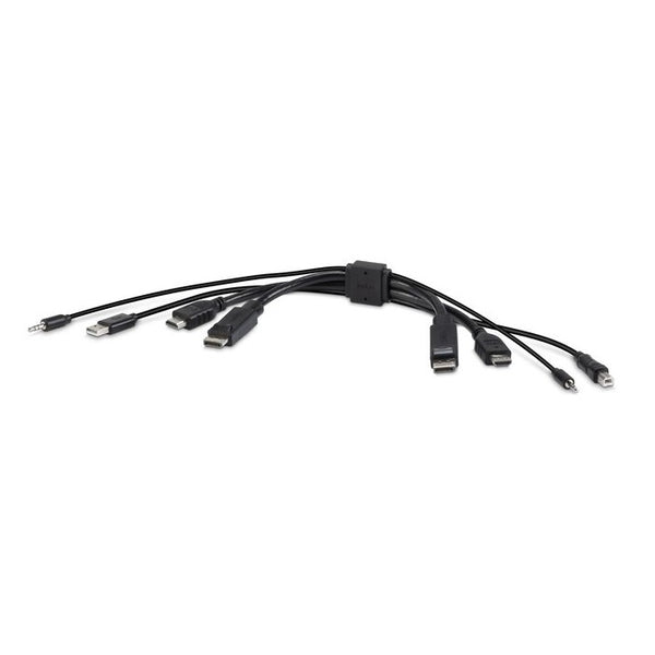 BELKIN Cybersecurity and Secure KVM TAA DUAL (1) HDMI-HDMI (1) DP-DP with USB and Audio Combo  6 ft (1.8M) - Black (F1DN2CC-HHPP6t), 3 Years Warranty