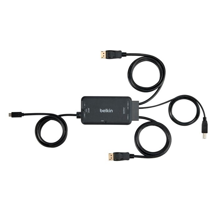 Belkin Cybersecurity and Secure KVM TAA KVM Dock USB-C® to (2) DP/USB-B Cables w/ RJ45 and Power - Black(F1DN2CCBL-CPN6t), 3 Years Warranty - Image 2