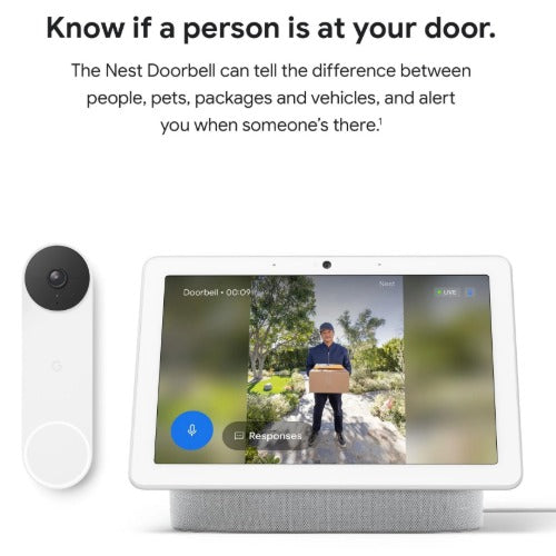 Google Nest Doorbell (Battery) - Snow(GA01318-AU), 720 HD / 1MP, Rechargeable, Wire-Free Battery, Built-in Microphone, 1 Year Warranty - Image 4