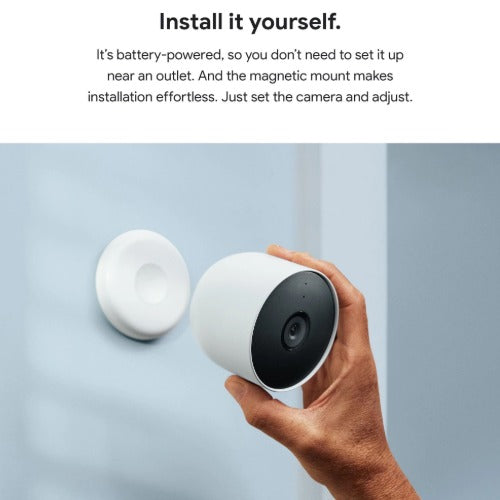 Google Nest Outdoor / Indoor Battery Security Camera (Pack of 2) -  Snow(GA01894-AU),1080 HD/2MP,Wire-Free Battery,Built-in Microphone,1 Year Warranty - Image 3