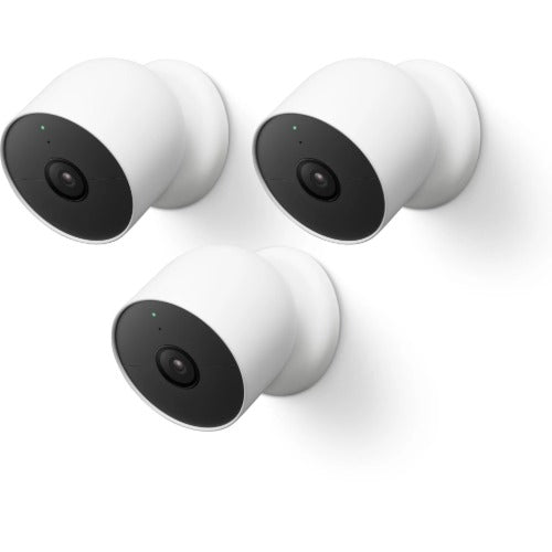 Google Nest Outdoor / Indoor Battery Security Camera ( Pack of 3) - Snow(GA02077-AU),1080 HD/2MP,Wire-Free Battery,Built-in Microphone,1 Year Warranty - Image 1