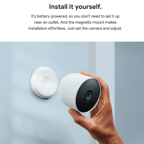 Google Nest Outdoor / Indoor Battery Security Camera ( Pack of 3) - Snow(GA02077-AU),1080 HD/2MP,Wire-Free Battery,Built-in Microphone,1 Year Warranty - Image 3