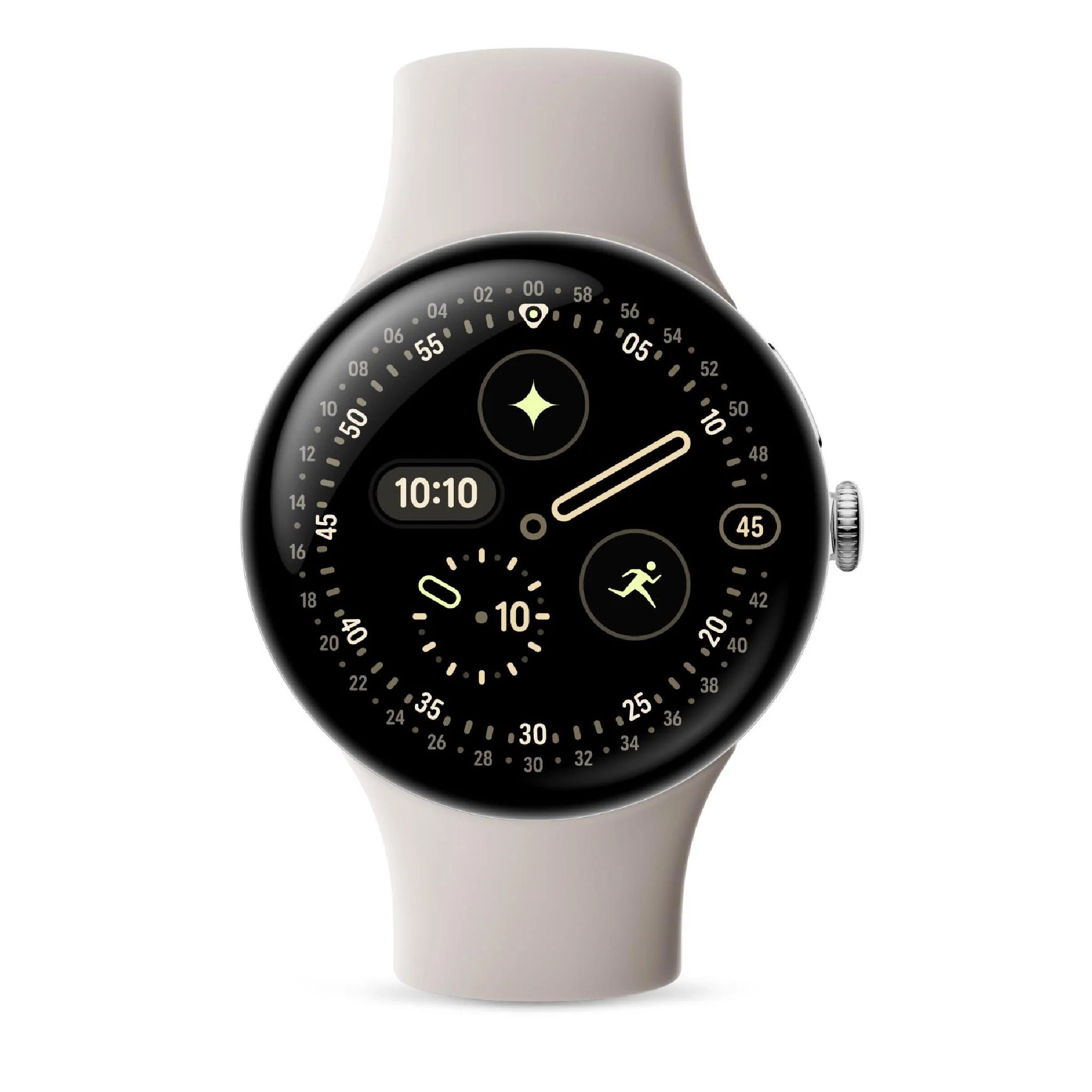 Google Pixel Watch 4 Wi-Fi (45mm) - Polished Silver with Porcelain Active Band(GA09308-US) *AU STOCK*, AMOLED, 2GB/32GB, NFC, 455mAh, 2 Years Warranty - Image 3