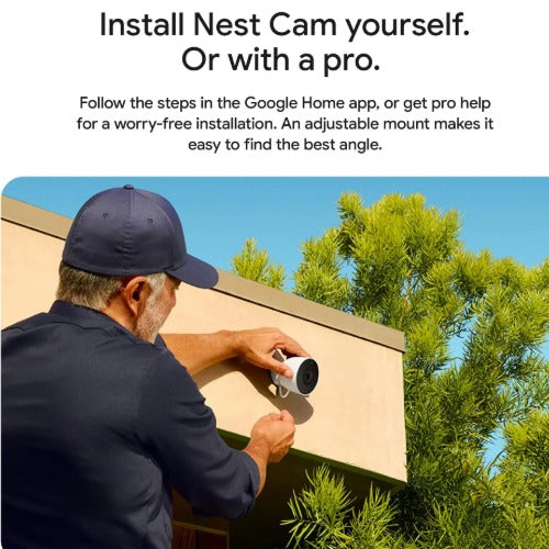 Google Nest Gen2 Wired Outdoor Camera - Snow(GA09963-AU), 2K HDR, 152° FOV, Weather-resistant (IP65), Night Vision, 1 Year Warranty - Image 3