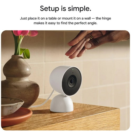 Google Nest Gen3 Wired Indoor Camera - Snow(GA09973-AU), 2K HDR, 152° FOV, Weather-resistant (IP65), Night Vision, 1 Year Warranty - Image 3