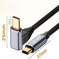 USP Braided USB-C to USB-C Right Angle Cable (1M) - Black,  100W Power, Support 10Gbps Data Speed, Reversible Design,5 Years Warranty - Image 4