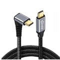USP Braided USB-C to USB-C Right Angle Cable (1M) - Black,100W Power, Support 10Gbps Data Speed, Reversible Design,5 Years Warranty - Image 1