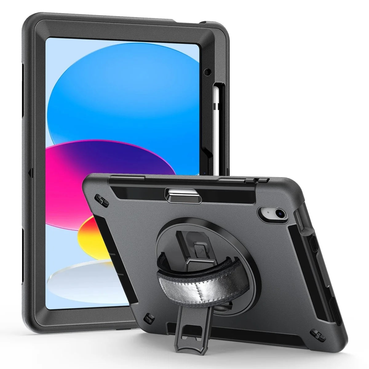 USP Rugged Apple iPad Air (10.5") (3rd Gen) Case Black - Built-in-Kickstand, Hand & Shoulder Strap, DropProof, 5 Years Warranty - Image 5