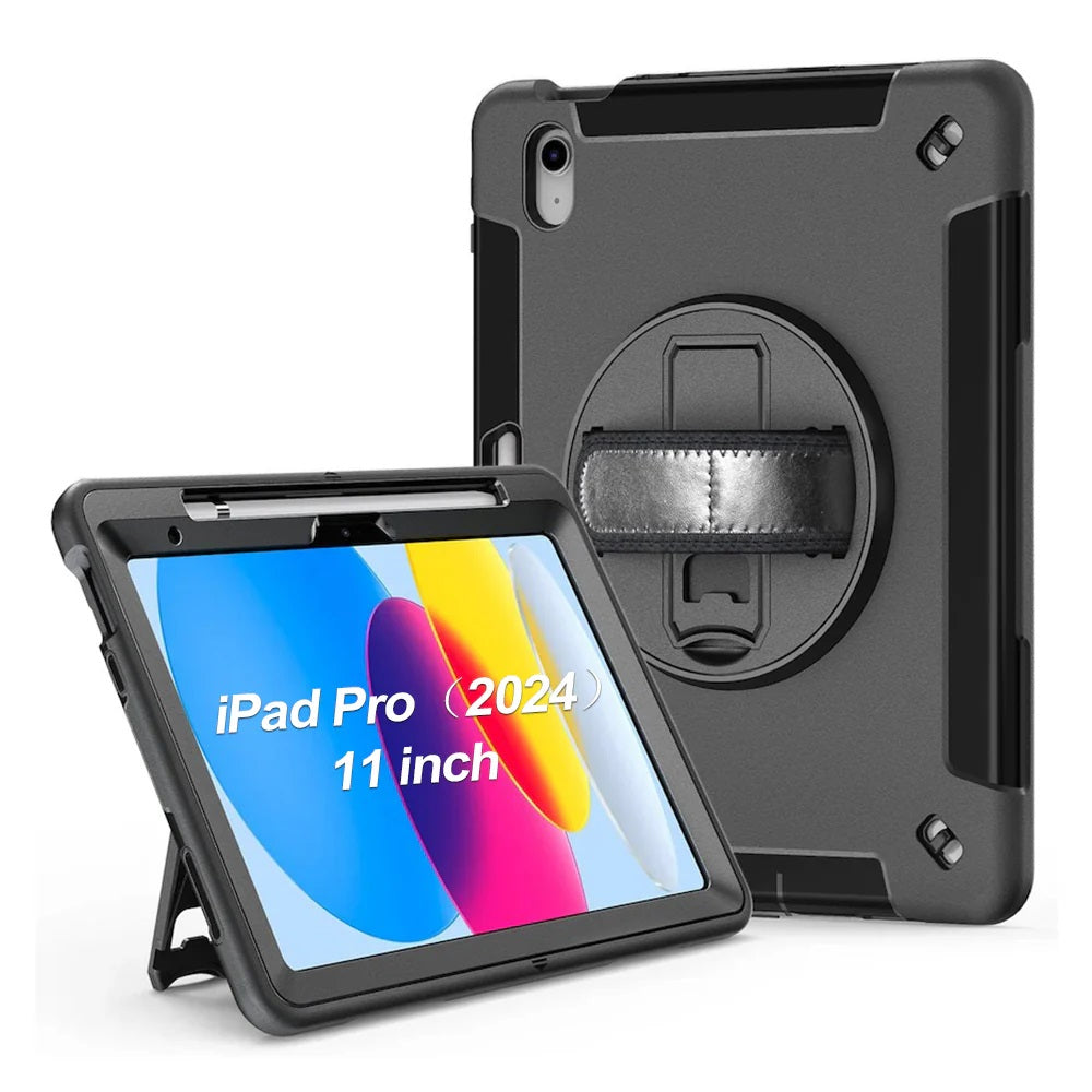 USP Rugged Apple iPad Pro (11') (M5/M4) (6th/5th Gen) Case Black - Built-in-Kickstand, Hand & Shoulder Strap, DropProof, 5 Years Warranty - Image 5