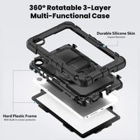 USP Rugged Samsung Galaxy A11/ Tab A9 (8.7") Case Black - Built-in-Kickstand, Hand & Shoulder Strap, DropProof,5 Years Warranty - Image 2