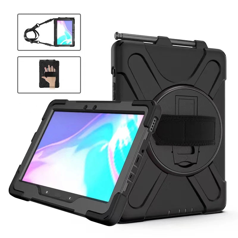 USP Rugged Samsung Galaxy Tab Active5 Pro/Tab Active4 Pro/Tab Active Pro (10.1") Case Black- Built-in-Kickstand,Hand & Shoulder Strap,5 Years Warranty - Image 1