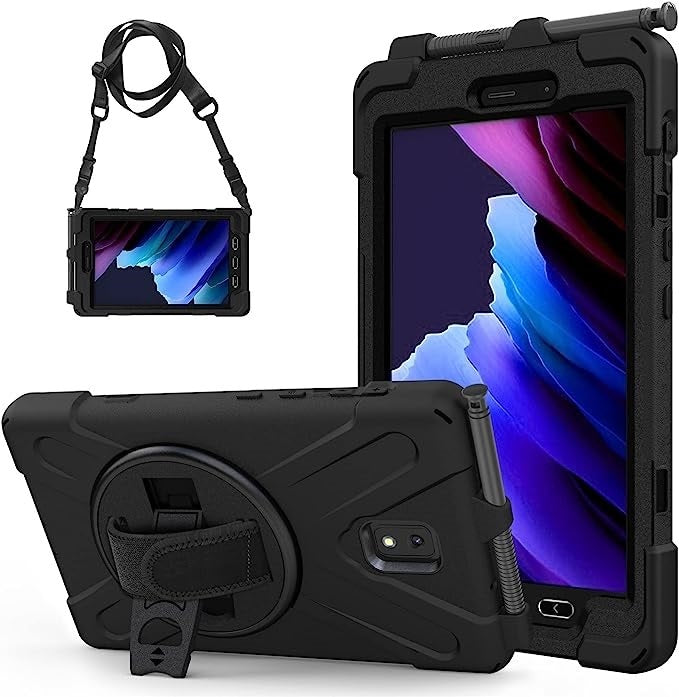 USP Rugged Samsung Galaxy Tab Active5/Tab Active3 (8") Case Black - Built-in-Kickstand, Hand & Shoulder Strap, DropProof,5 Years Warr - Image 5