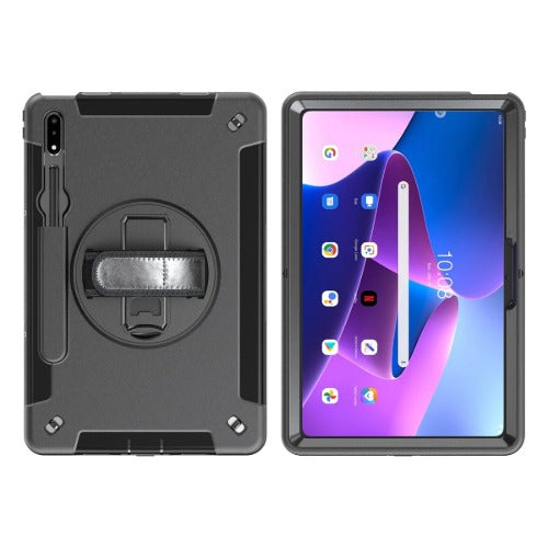 USP Rugged Lenovo Tab M11 (11') Case + Screen Protector Black - Built-in-Kickstand, Hand & Shoulder Strap, DropProof, 5 Years Warranty - Image 4