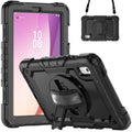 USP Rugged Lenovo Tab M9 (9') Case + Screen Protector Black - Built-in-Kickstand, Adjustable Hand Strap, Shoulder Strap,5 Years Warranty - Image 1