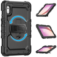 USP Rugged Lenovo Tab M9 (9') Case + Screen Protector Black - Built-in-Kickstand, Adjustable Hand Strap, Shoulder Strap,5 Years Warranty - Image 2
