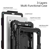 USP Rugged Lenovo Tab M9 (9') Case + Screen Protector Black - Built-in-Kickstand, Adjustable Hand Strap, Shoulder Strap,5 Years Warranty - Image 3