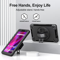USP Rugged Lenovo Tab M8 (4th Gen) (8") (TB-300) Case Black - Built-in-Kickstand & Screen Protector, Hand & Shoulder Strap,DropProof, 3 Years Warranty - Image 4