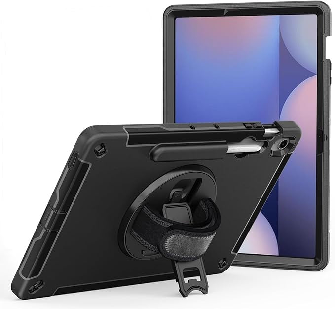 USP Rugged Samsung Galaxy Tab S10 FE+ (13.1") Case Black -  Built-in-Kickstand, Hand & Shoulder Straps, DropProof,5 Years Warranty - Image 1