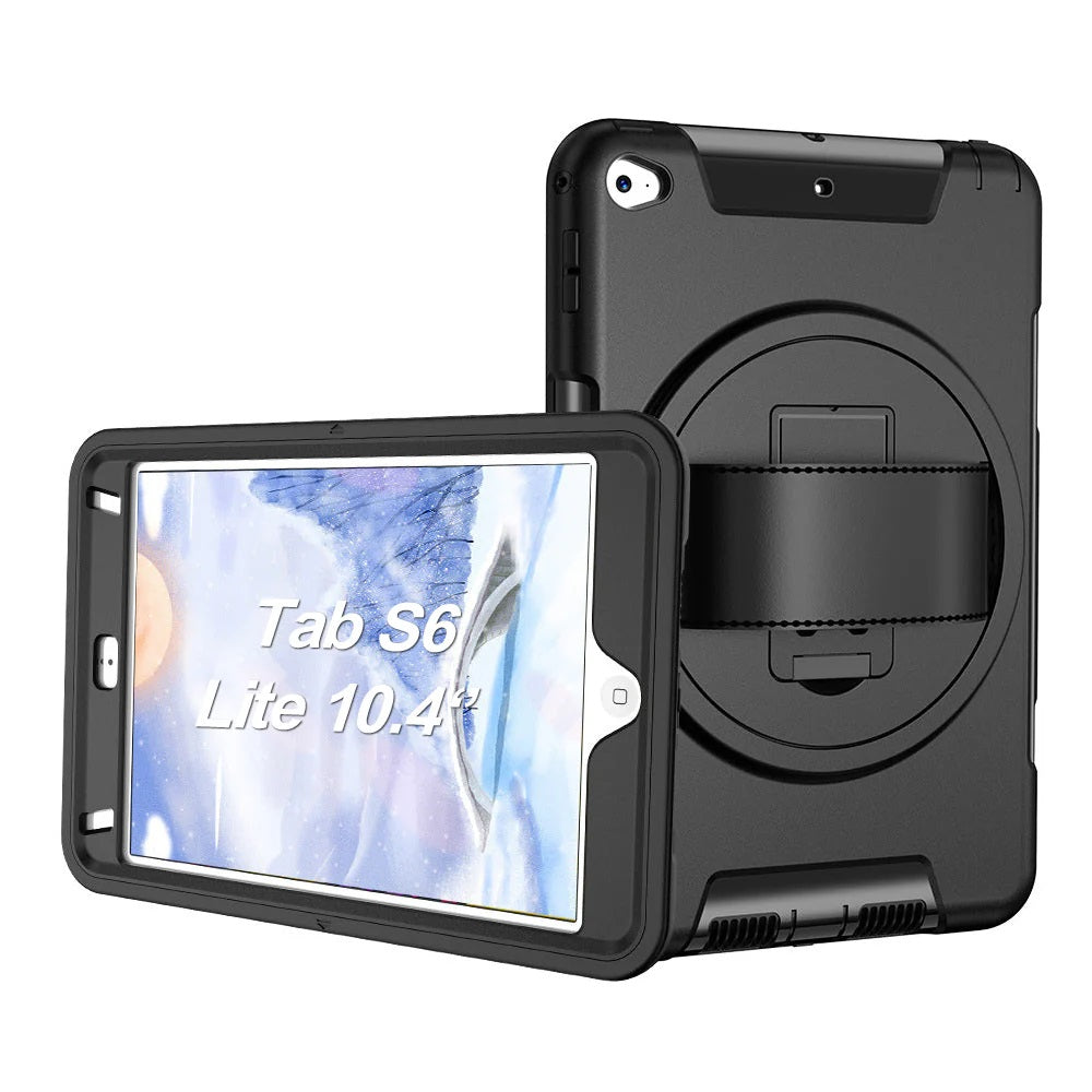 USP Rugged Samsung Galaxy Tab S6 Lite (10.4") Case Black -  Built-in-Kickstand, Hand & Shoulder Straps, DropProof,5 Years Warranty - Image 1