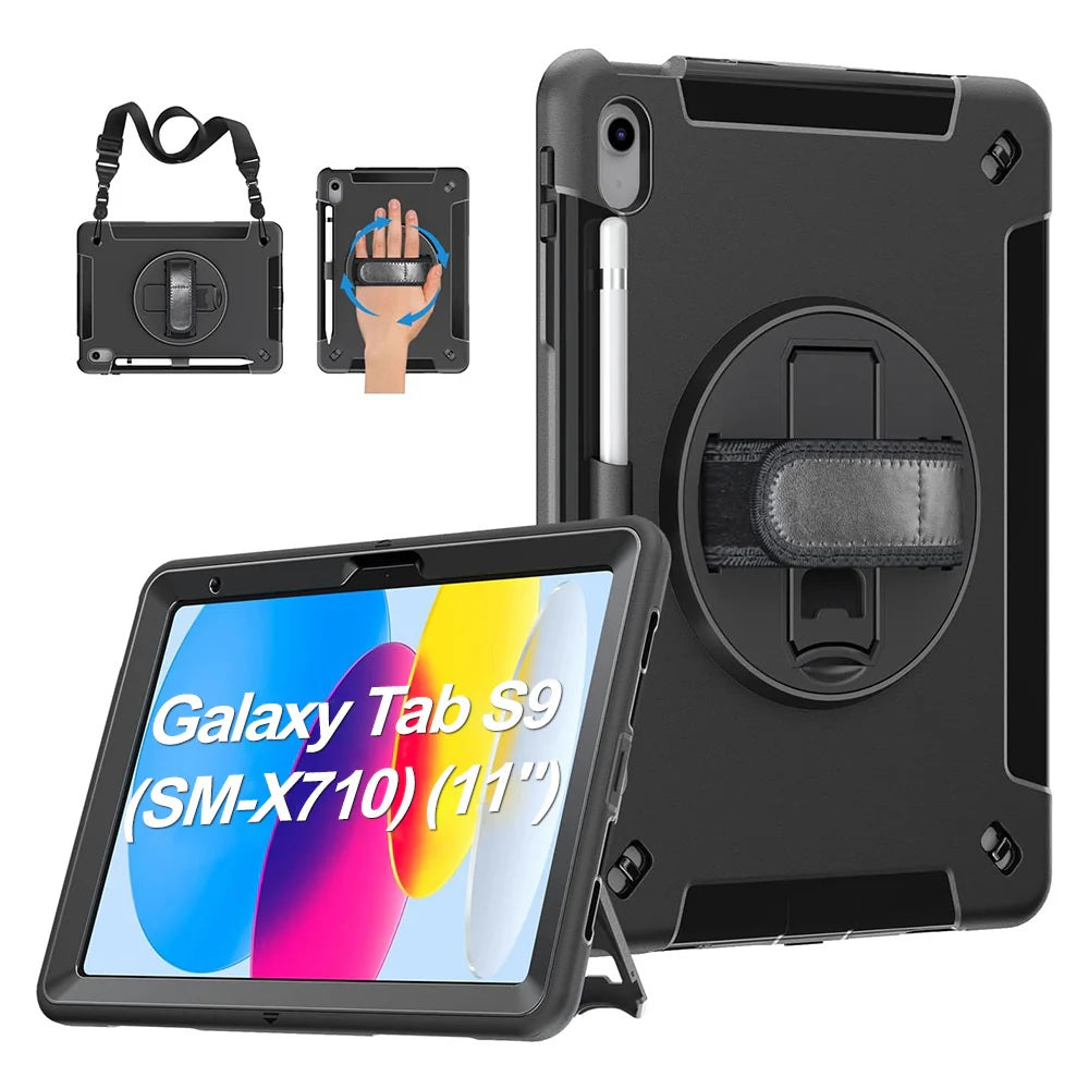 USP Rugged Samsung Galaxy Tab S10 Lite / Tab S10 FE /Tab S9  (SM-X710) (11") /Tab S9 FE (10.9") Case - Military-Grade, Hand Strap,5 Years Warranty - Image 5