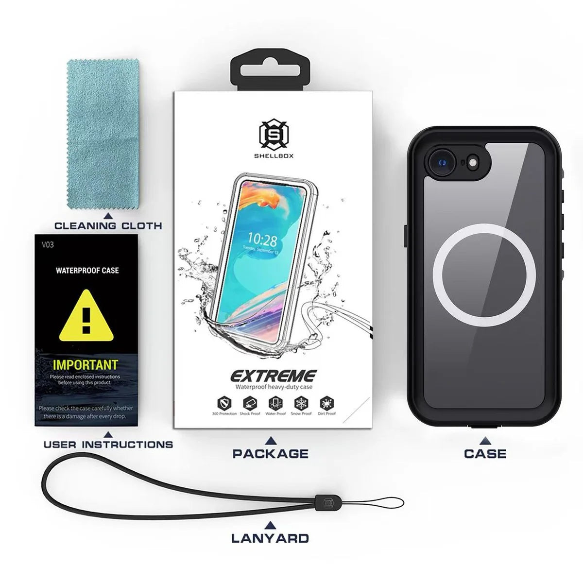 USP Apple iPhone SE (3rd & 2nd Gen) and iPhone 8/7 Waterproof Case - Black, Military-Grade, Shockproof, Scratch Resistant, Durable,5 Years Warranty - Image 4